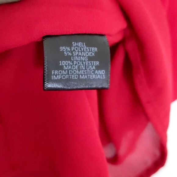 NEW Women's Charles Henry Red V-Neck Ruffled Sleeve Holiday Christmas Dress M - Picture 7 of 8